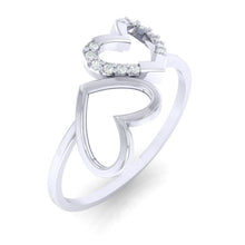 Load image into Gallery viewer, 18Kt white gold heart diamond ring by diamtrendz
