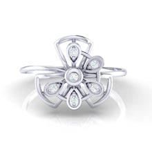 Load image into Gallery viewer, 18Kt white gold real diamond ring by diamtrendz
