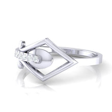 Load image into Gallery viewer, 18Kt white gold real diamond ring by diamtrendz

