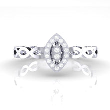 Load image into Gallery viewer, 18Kt white gold marquise diamond ring by diamtrendz

