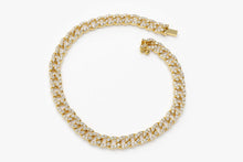 Load image into Gallery viewer, 14Kt Yellow Gold 4.8mm Curb Natural Diamond Link Bracelet
