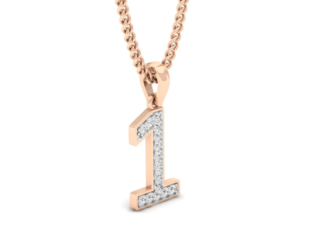 Gold Natural Diamond Pendant Number - Main Image