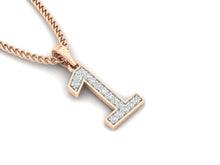 Load image into Gallery viewer, 18Kt rose gold number 1 real diamond pendant by diamtrendz
