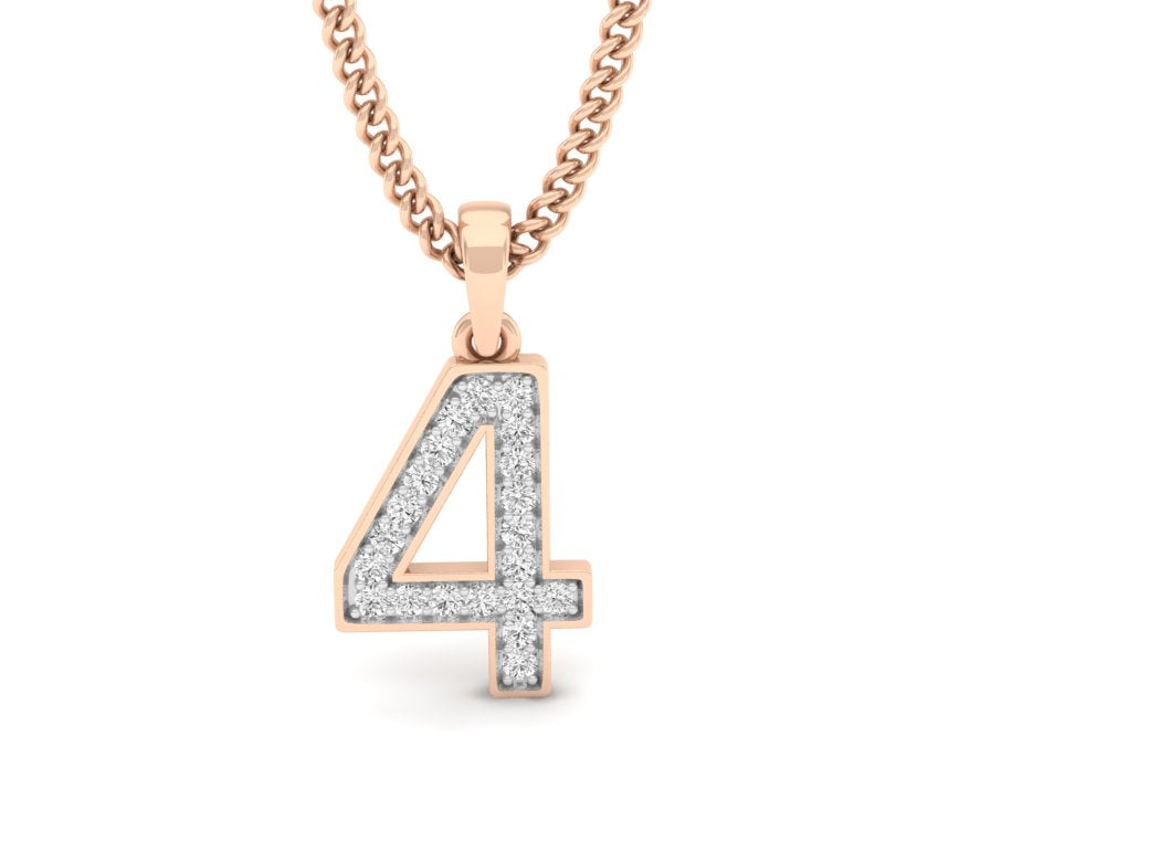 Number 4 diamond pendant Clearance