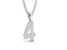 Load image into Gallery viewer, 18Kt white gold number 4 real diamond pendant by diamtrendz
