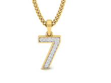 Load image into Gallery viewer, 18Kt gold number 7 real diamond pendant by diamtrendz
