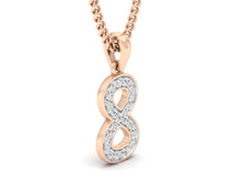 Load image into Gallery viewer, 18Kt rose gold number 8 real diamond pendant by diamtrendz
