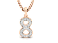 Load image into Gallery viewer, 18Kt rose gold number 8 real diamond pendant by diamtrendz

