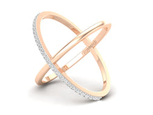 Load image into Gallery viewer, 18Kt rose gold cross diamond ring by diamtrendz
