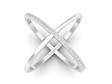 Load image into Gallery viewer, 18Kt white gold cross diamond ring by diamtrendz
