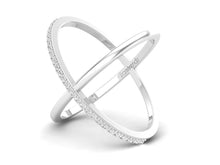 Load image into Gallery viewer, 18Kt white gold cross diamond ring by diamtrendz
