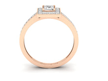 Load image into Gallery viewer, 18Kt rose gold square diamond ring by diamtrendz
