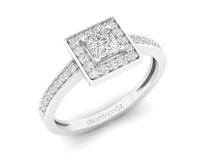 Load image into Gallery viewer, 18Kt white gold square diamond ring by diamtrendz
