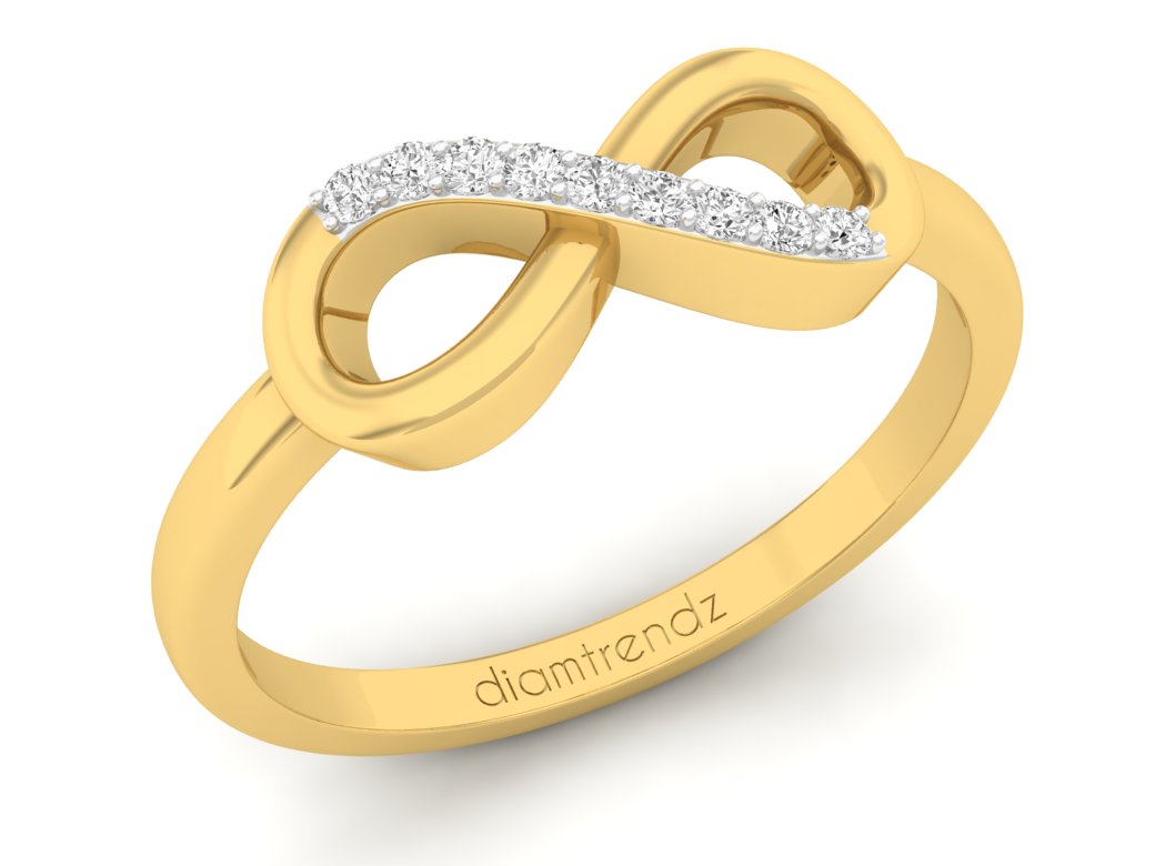 18Kt gold infinity diamond ring by diamtrendz