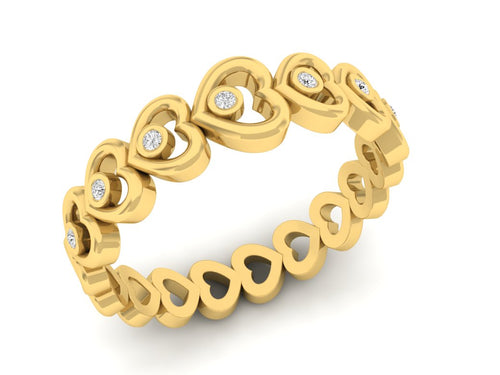 18Kt gold heart shaped diamond ring by diamtrendz