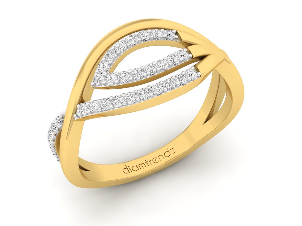 18Kt gold real diamond ring by diamtrendz