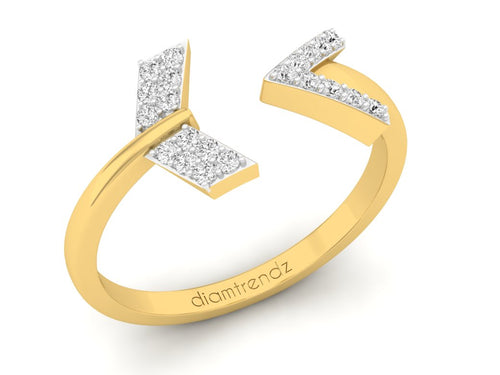 18Kt gold arrow diamond ring by diamtrendz