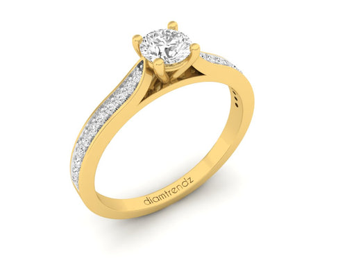18Kt gold solitaire diamond ring by diamtrendz