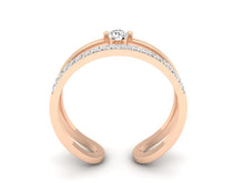 Load image into Gallery viewer, 18Kt rose gold double band diamond ring by diamtrendz
