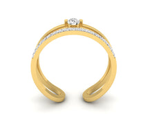 Load image into Gallery viewer, 18Kt gold double band diamond ring by diamtrendz
