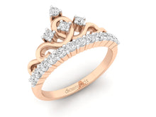 Load image into Gallery viewer, 18Kt rose gold crown diamond ring by diamtrendz
