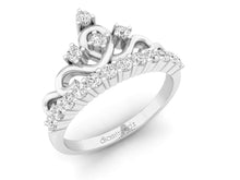 Load image into Gallery viewer, 18Kt white gold crown diamond ring by diamtrendz
