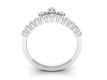 Load image into Gallery viewer, 18Kt white gold crown diamond ring by diamtrendz
