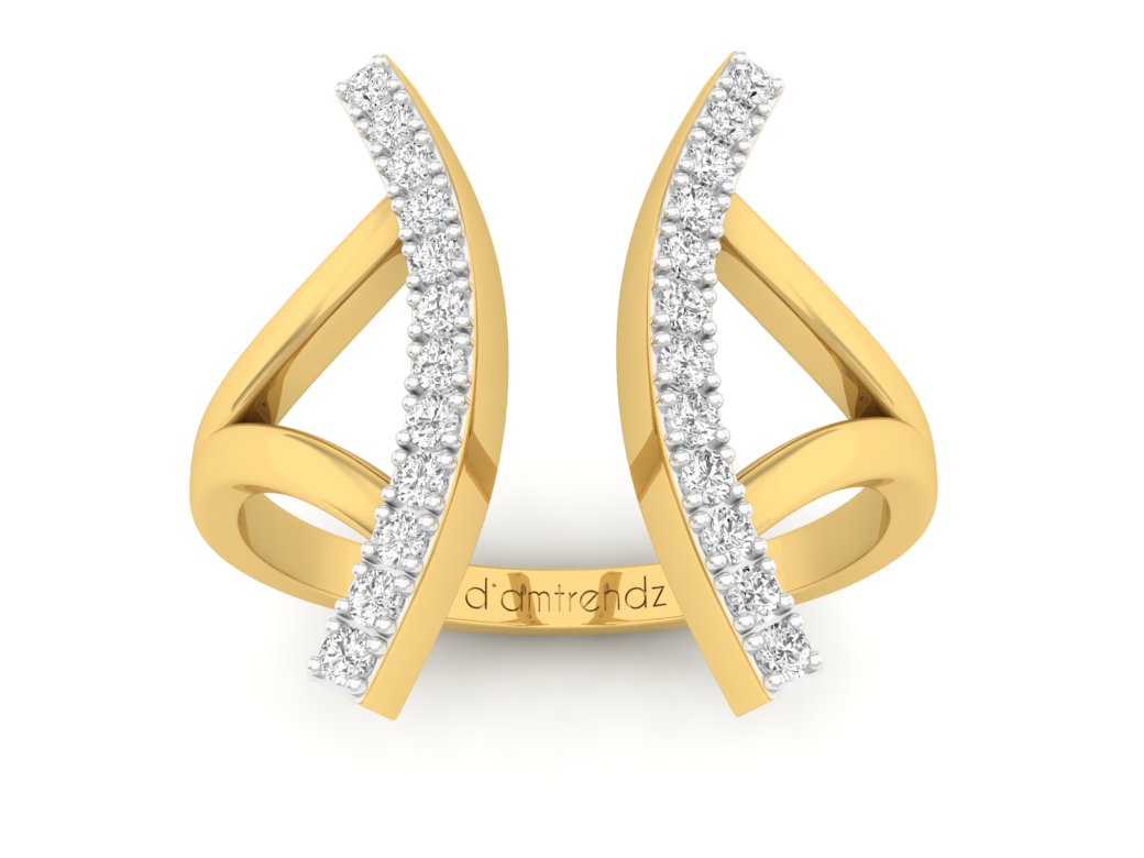 18Kt gold real diamond ring by diamtrendz