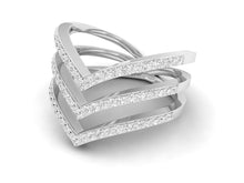 Load image into Gallery viewer, 18Kt white gold real diamond ring by diamtrendz
