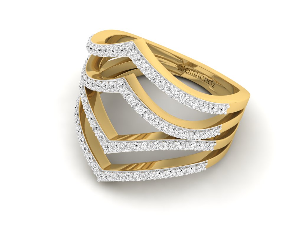 18Kt gold real diamond ring by diamtrendz
