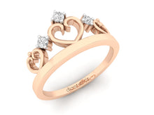 Load image into Gallery viewer, 18Kt rose gold crown diamond ring by diamtrendz
