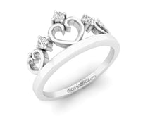 Load image into Gallery viewer, 18Kt white gold crown diamond ring by diamtrendz

