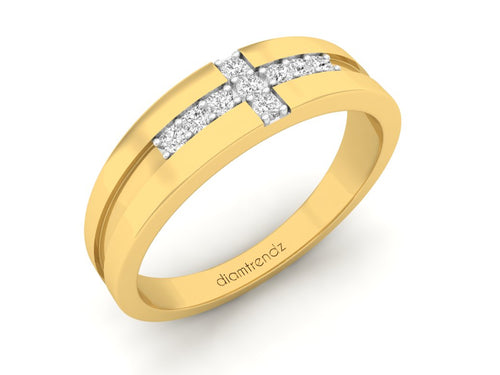 18Kt gold band diamond ring by diamtrendz
