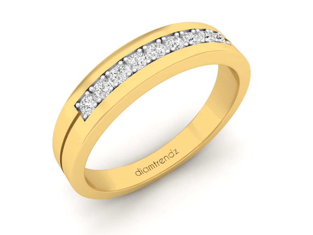 18Kt gold band diamond ring by diamtrendz