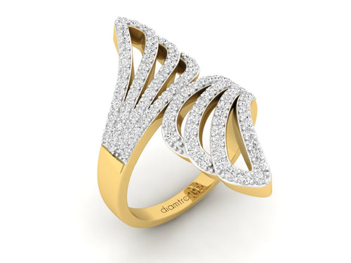 18Kt gold real diamond ring by diamtrendz