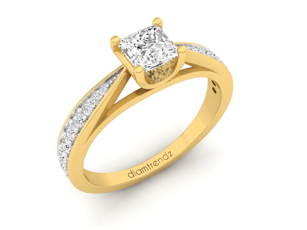 18Kt gold solitaire diamond ring by diamtrendz