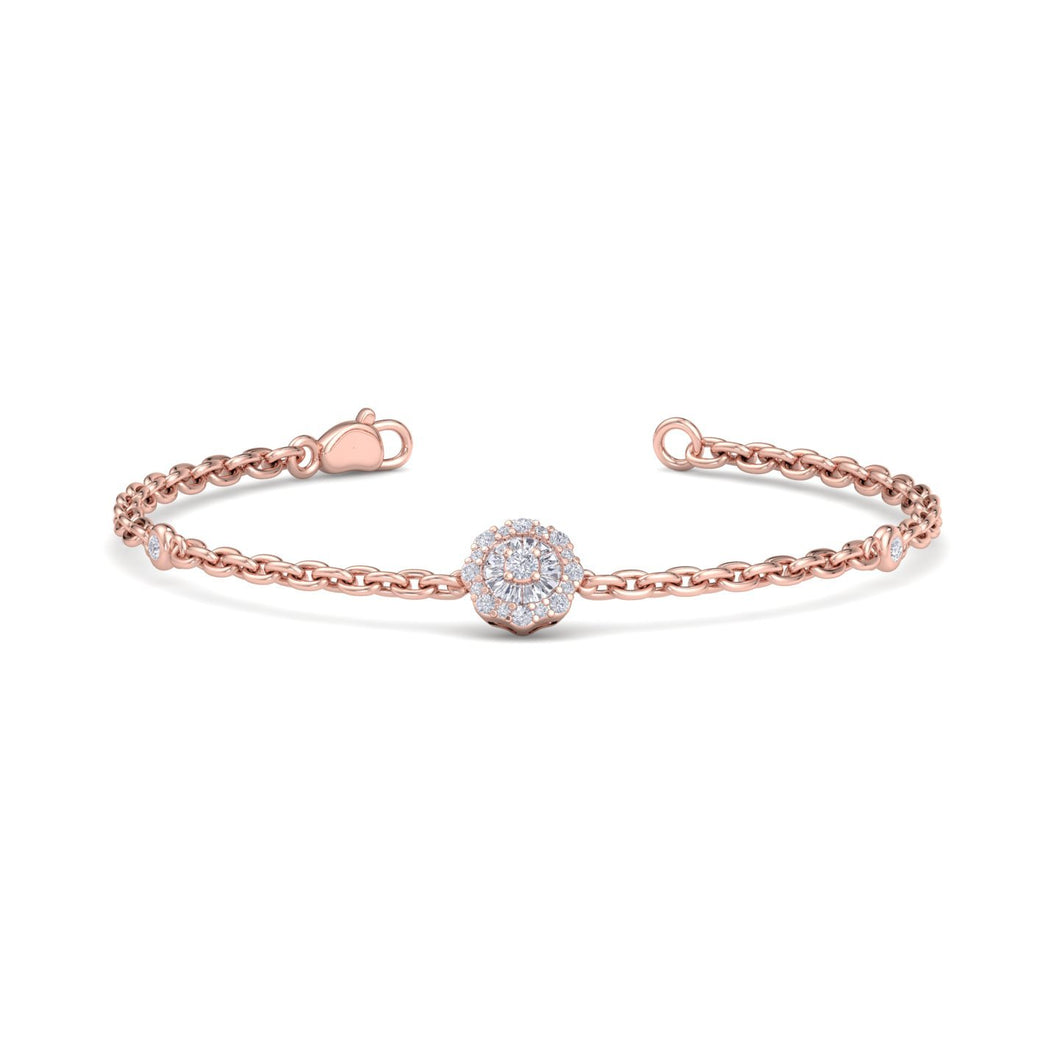 rose gold chain diamond bracelet