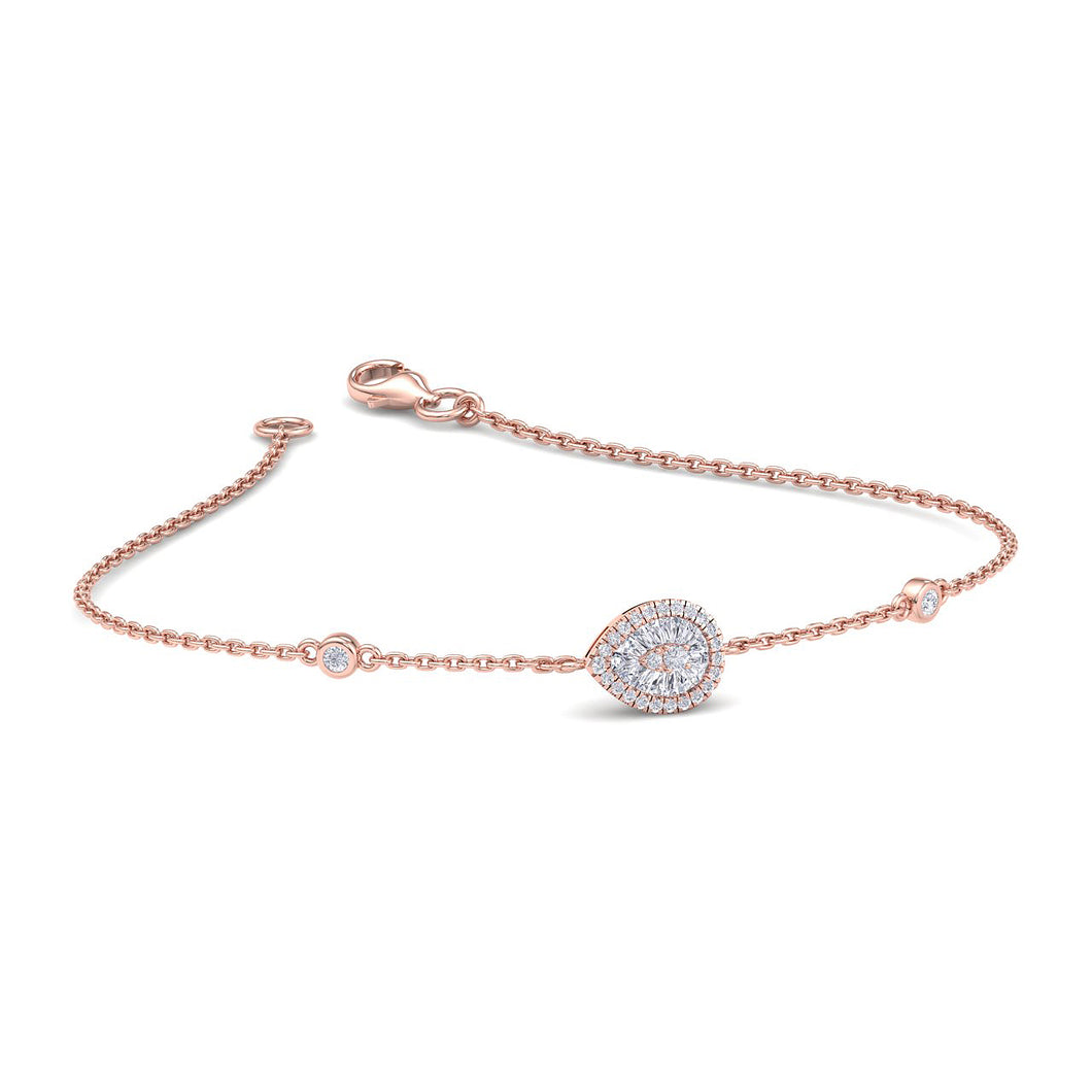 rose gold chain diamond bracelet