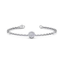 Load image into Gallery viewer, white gold chain diamond bracelet
