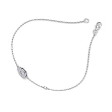 Load image into Gallery viewer, white gold chain diamond bracelet
