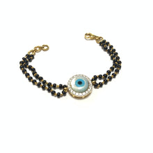 Load image into Gallery viewer, new born kid gold evil eye diamond bracelet - 1

